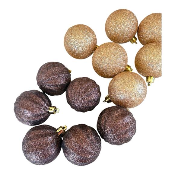 26 Shatterproof 2.25" Christmas Tree Ornaments Gold Cheetah Glitter Assortment - Picture 6 of 7